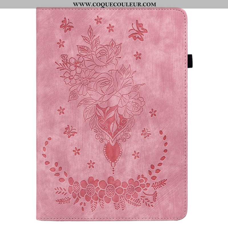 Étui Samsung Galaxy Tab S10 Plus / S9 Plus Papillons et Roses