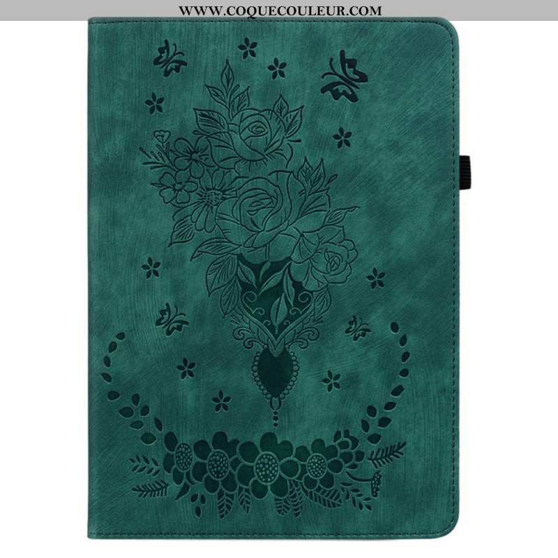 Étui Samsung Galaxy Tab S10 Plus / S9 Plus Papillons et Roses