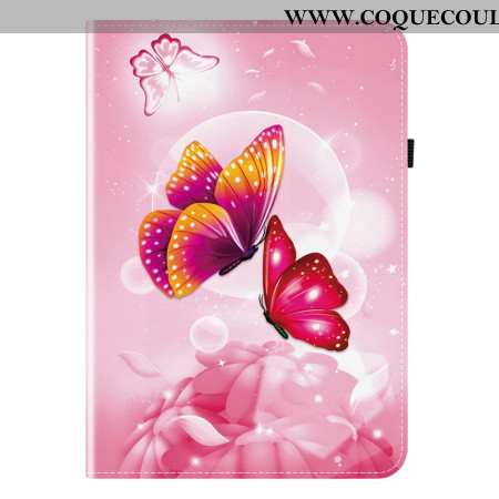 Étui Samsung Galaxy Tab S10 Plus / S9 FE Plus / S9 Plus Motif Papillon Rose