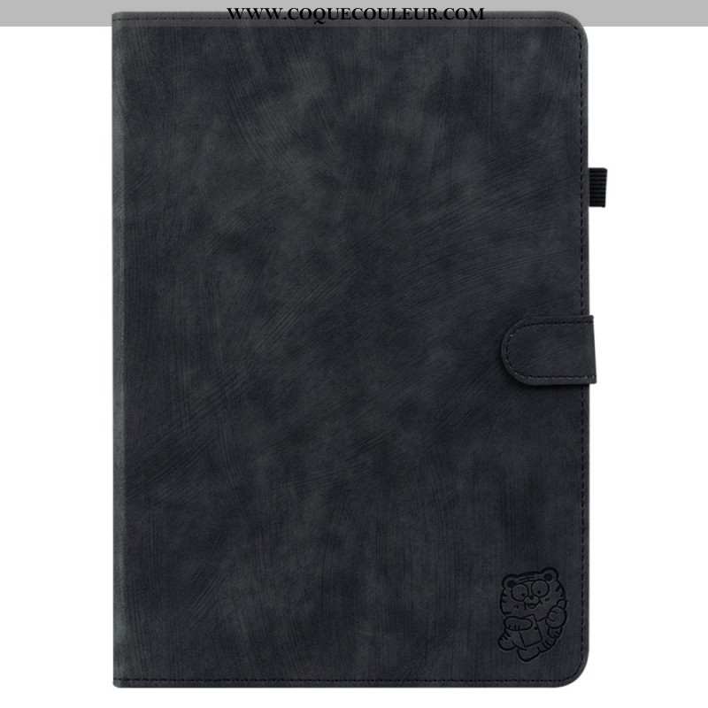 Housse Samsung Galaxy Tab S10 Plus / S9 Plus Effet Daim Petit Tigre