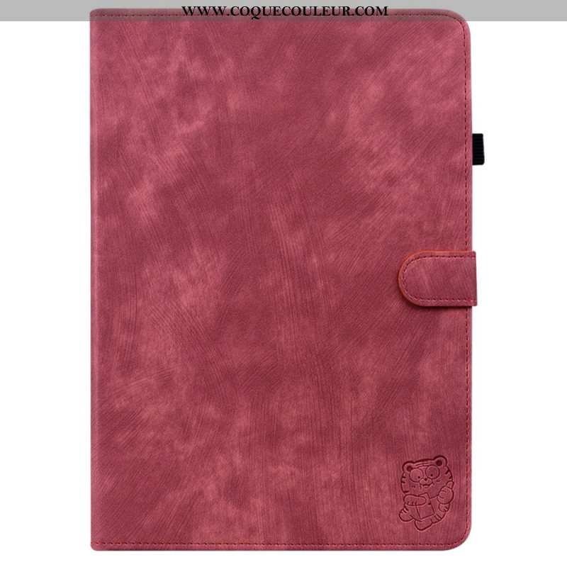 Housse Samsung Galaxy Tab S10 Plus / S9 Plus Effet Daim Petit Tigre