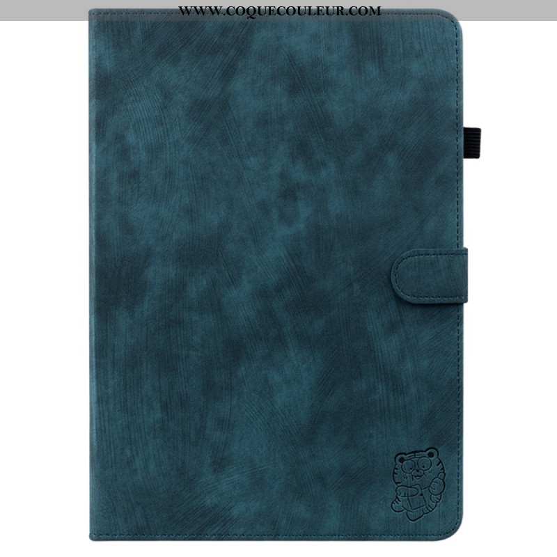 Housse Samsung Galaxy Tab S10 Plus / S9 Plus Effet Daim Petit Tigre