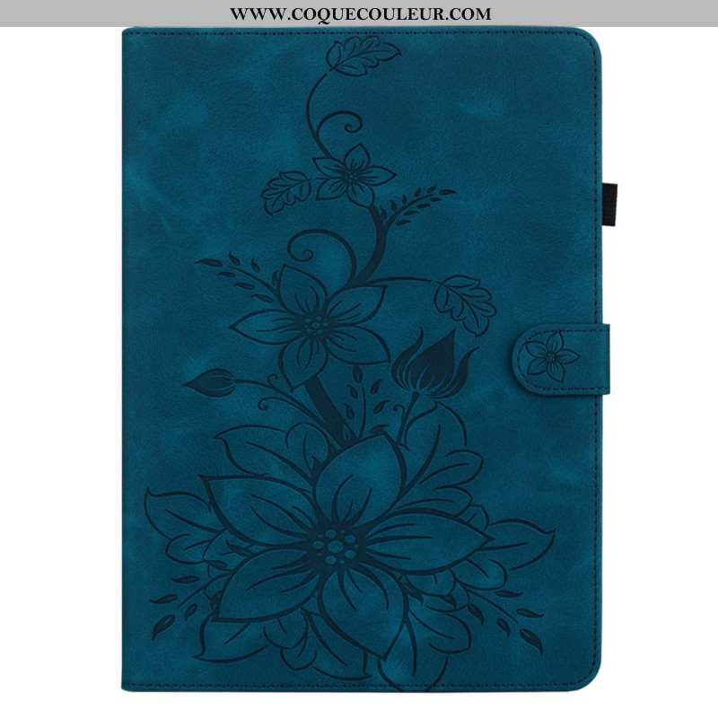 Housse Samsung Galaxy Tab S11 Effet Daim Florale