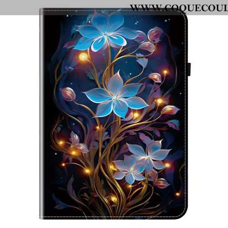Étui Samsung Galaxy Tab S11 Fleurettes Bleues