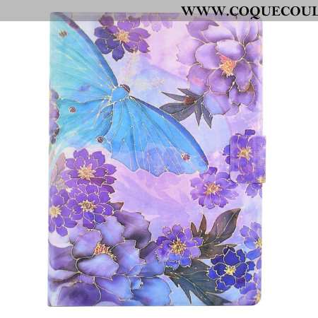 Housse Samsung Galaxy Tab S11 Pivoines et Papillons