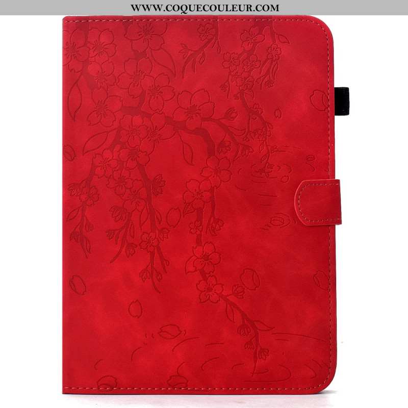 Housse Samsung Galaxy Tab S11 Effet Daim Motif Floral