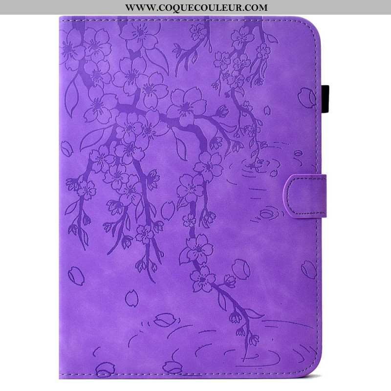 Housse Samsung Galaxy Tab S11 Effet Daim Motif Floral