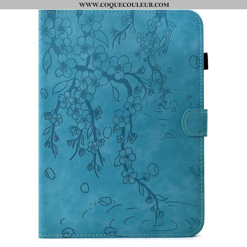 Housse Samsung Galaxy Tab S11 Effet Daim Motif Floral