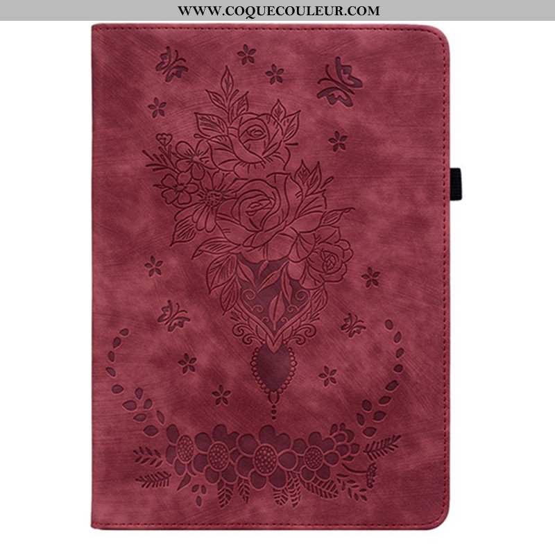 Étui Samsung Galaxy Tab S11 Effet Daim Florale