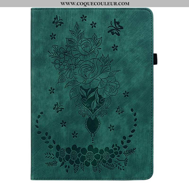 Étui Samsung Galaxy Tab S11 Effet Daim Florale