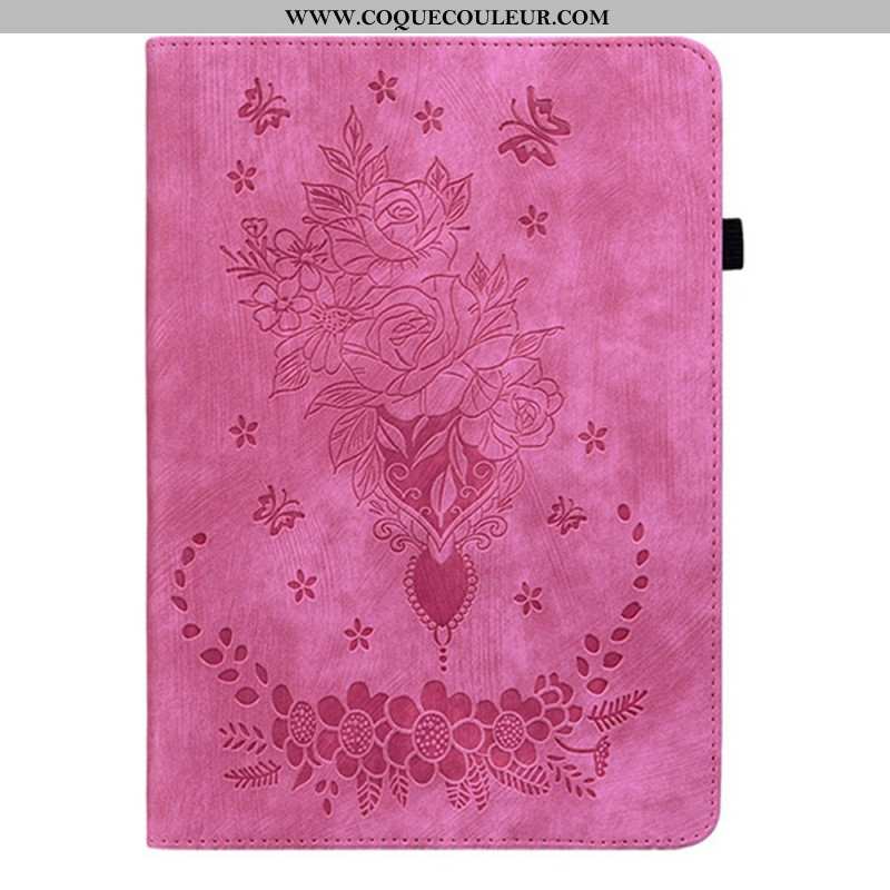 Étui Samsung Galaxy Tab S11 Effet Daim Florale