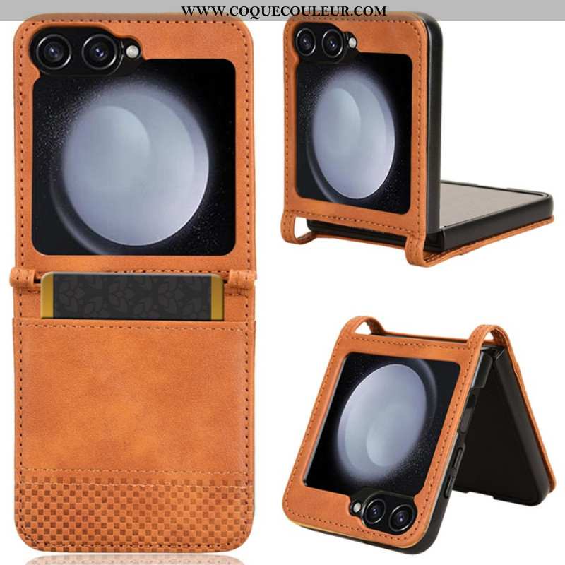 Coque Samsung Galaxy Z Flip 7 FE / Z Flip 6 Style Cuir Rétro Porte-Carte