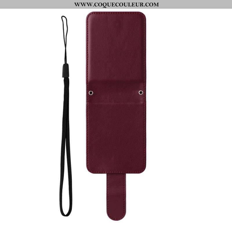 Coque Samsung Galaxy Z Flip 7 FE / Z Flip 6 Porte-Cartes Effet Cuir