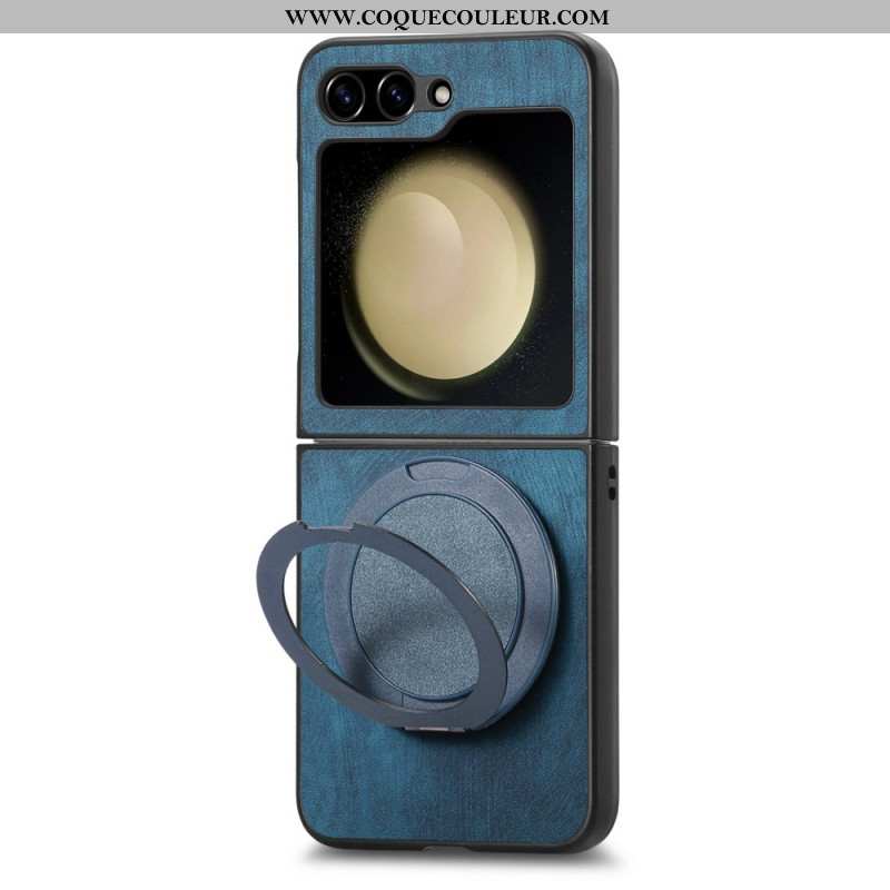 Coque Samsung Galaxy Z Flip 7 FE / Z Flip 6 Effet Daim avec Support Rotatif