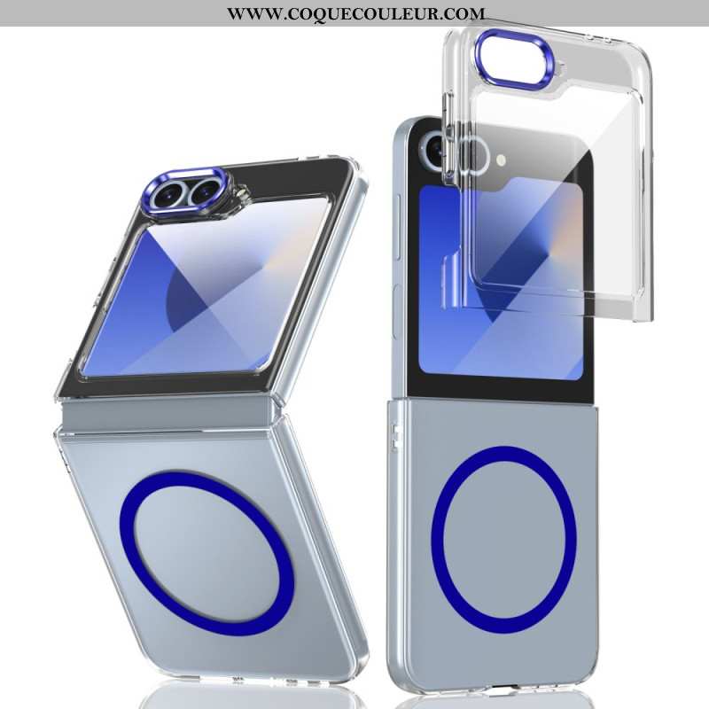 Coque Samsung Galaxy Z Flip 7 FE / Z Flip 6 Compatible MagSafe Translucide avec Protecteur Écran