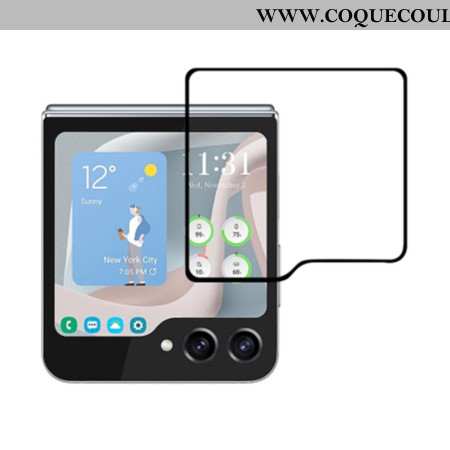Protection en Verre Trempé pour Écran Samsung Galaxy Z Flip 7 FE / Z Flip 6 Contours Noirs