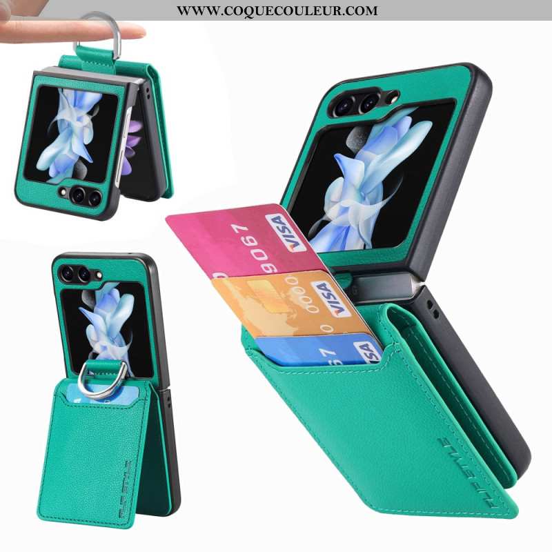 Coque Samsung Galaxy Z Flip 7 FE / Z Flip 6 Porte-Cartes Support et Anneau
