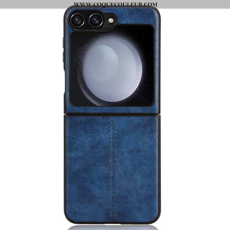 Coque Samsung Galaxy Z Flip 7 FE / Z Flip 6 Simili Cuir Couture