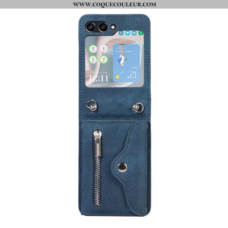 Coque Samsung Galaxy Z Flip 7 FE / Z Flip 6 Portefeuille et Bandoulière