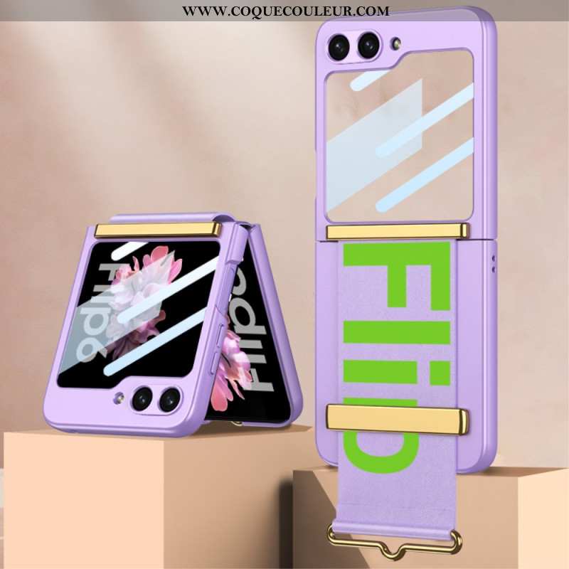 Coque Samsung Galaxy Z Flip 7 FE / Z Flip 6 Sangle et Film de Protection Écran Arrière GKK