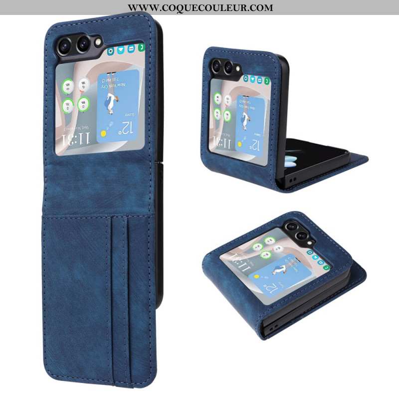 Coque Samsung Galaxy Z Flip 7 FE / Z Flip 6 Effet Cuir Porte-Cartes