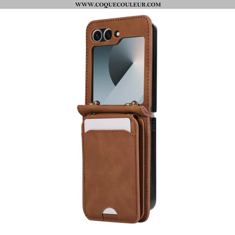 Coque Samsung Galaxy Z Flip 7 FE / Z Flip 6 Porte-Cartes et Bandoulière
