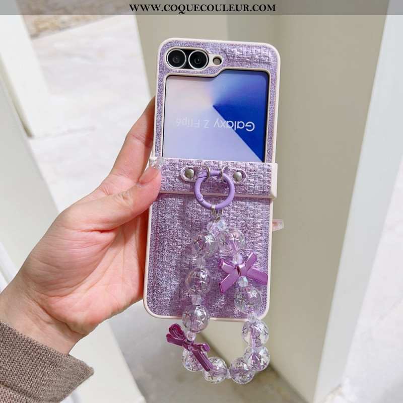 Coque Samsung Galaxy Z Flip 7 FE / Z Flip 6 Simili Cuir et Dragone Fantaisie