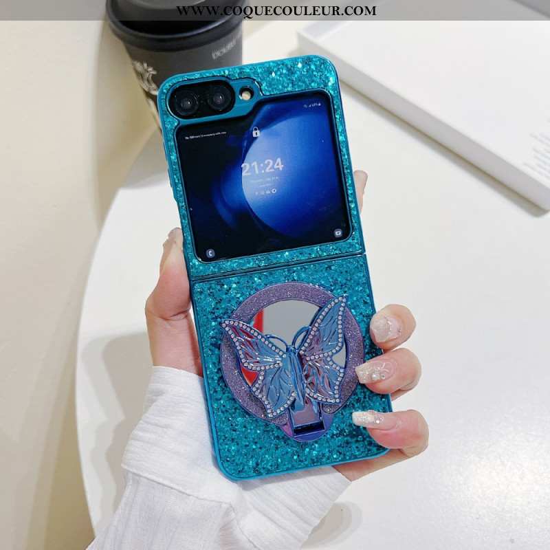 Coque Samsung Galaxy Z Flip 7 FE / Z Flip 6 Papillon-Support Strass