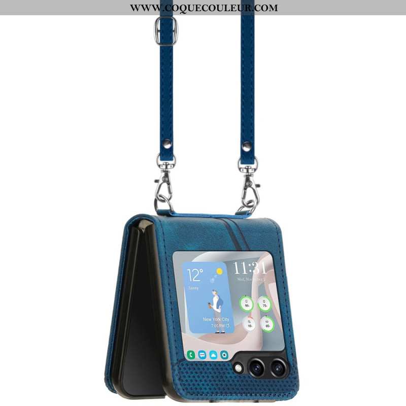 Coque Samsung Galaxy Z Flip 7 FE / Z Flip 6 Géométrie avec Bandoulière