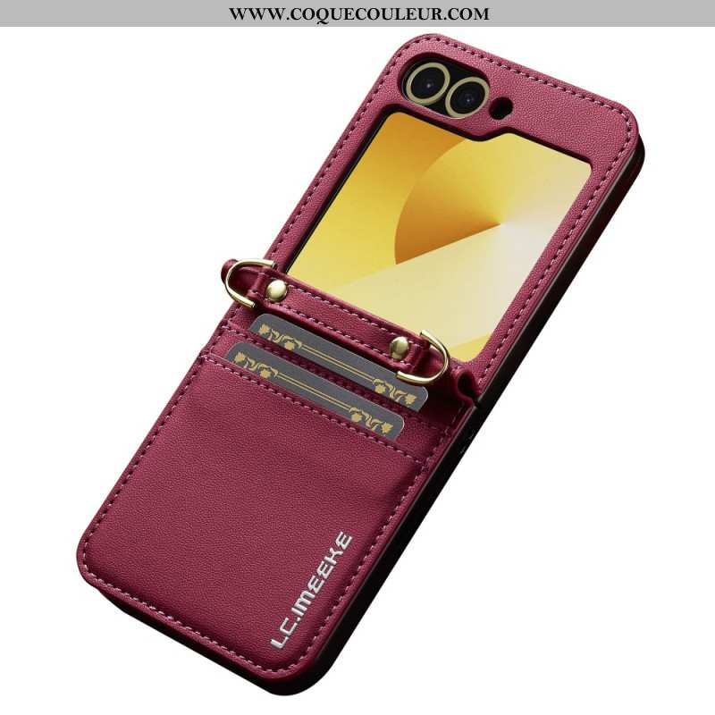 Coque Samsung Galaxy Z Flip 7 FE / Z Flip 6 Porte-Cartes et Sangle Longue