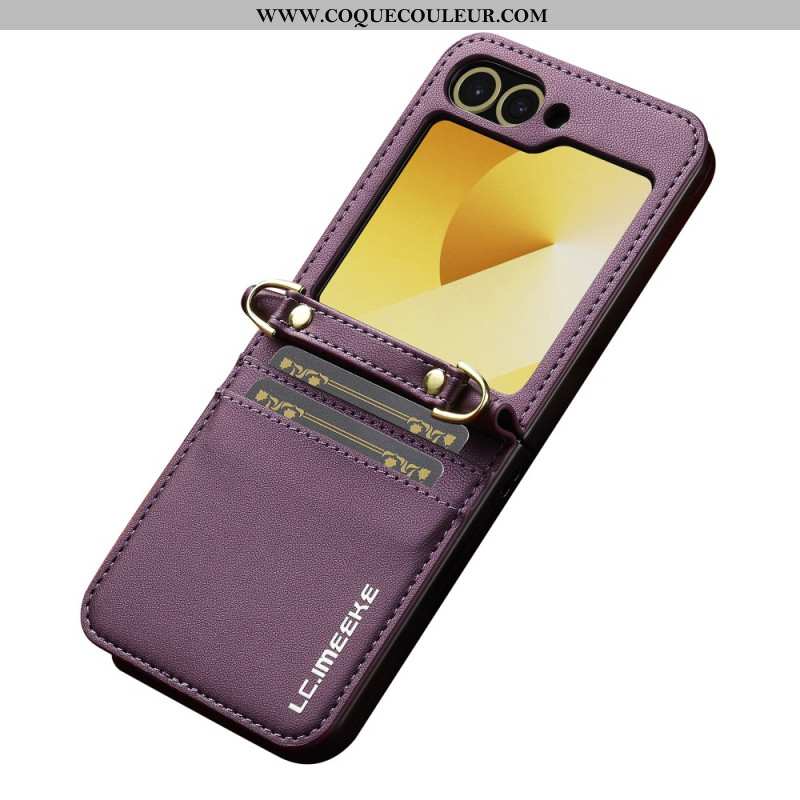 Coque Samsung Galaxy Z Flip 7 FE / Z Flip 6 Porte-Cartes et Sangle Longue