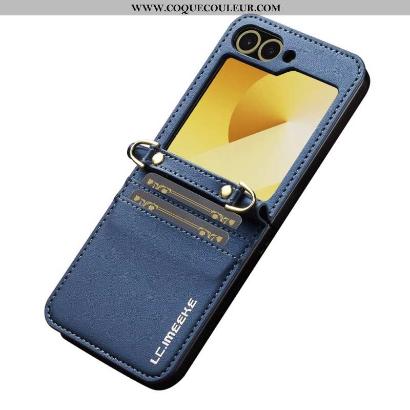 Coque Samsung Galaxy Z Flip 7 FE / Z Flip 6 Porte-Cartes et Sangle Longue