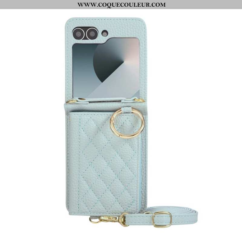 Coque Samsung Galaxy Z Flip 7 FE / Z Flip 6 Matelassée avec Bandoulière