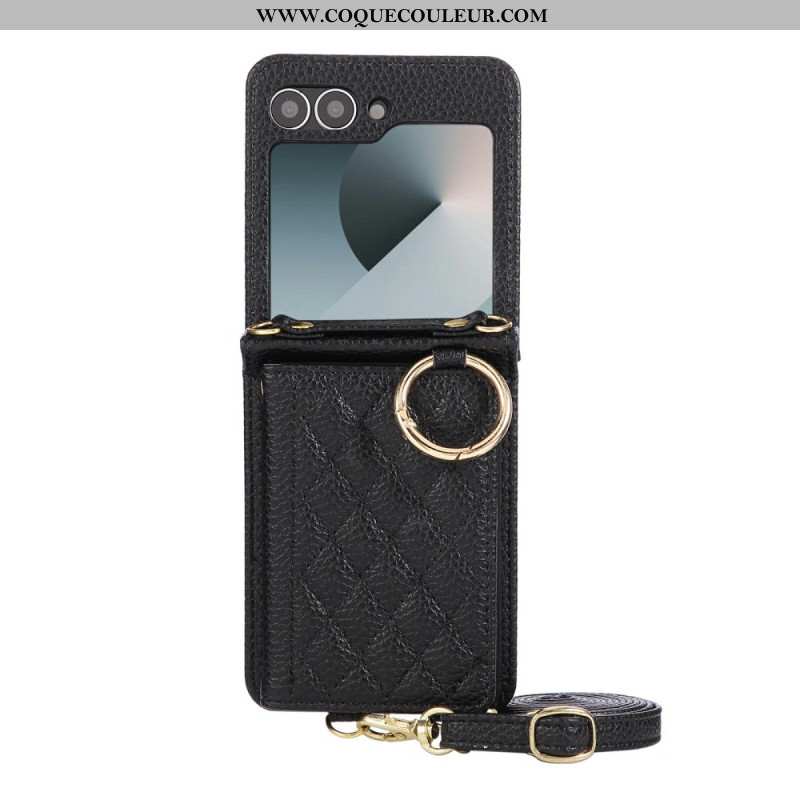 Coque Samsung Galaxy Z Flip 7 FE / Z Flip 6 Matelassée avec Bandoulière