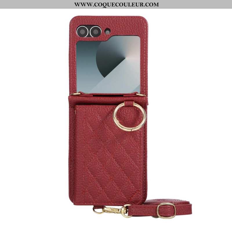 Coque Samsung Galaxy Z Flip 7 FE / Z Flip 6 Matelassée avec Bandoulière