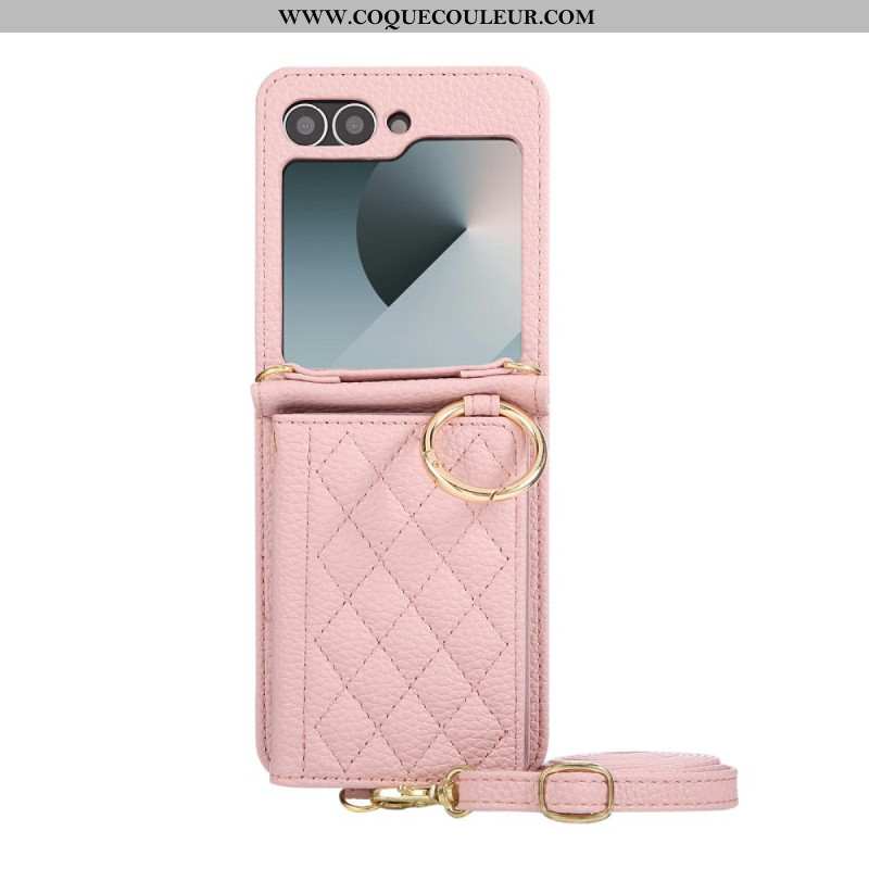 Coque Samsung Galaxy Z Flip 7 FE / Z Flip 6 Matelassée avec Bandoulière