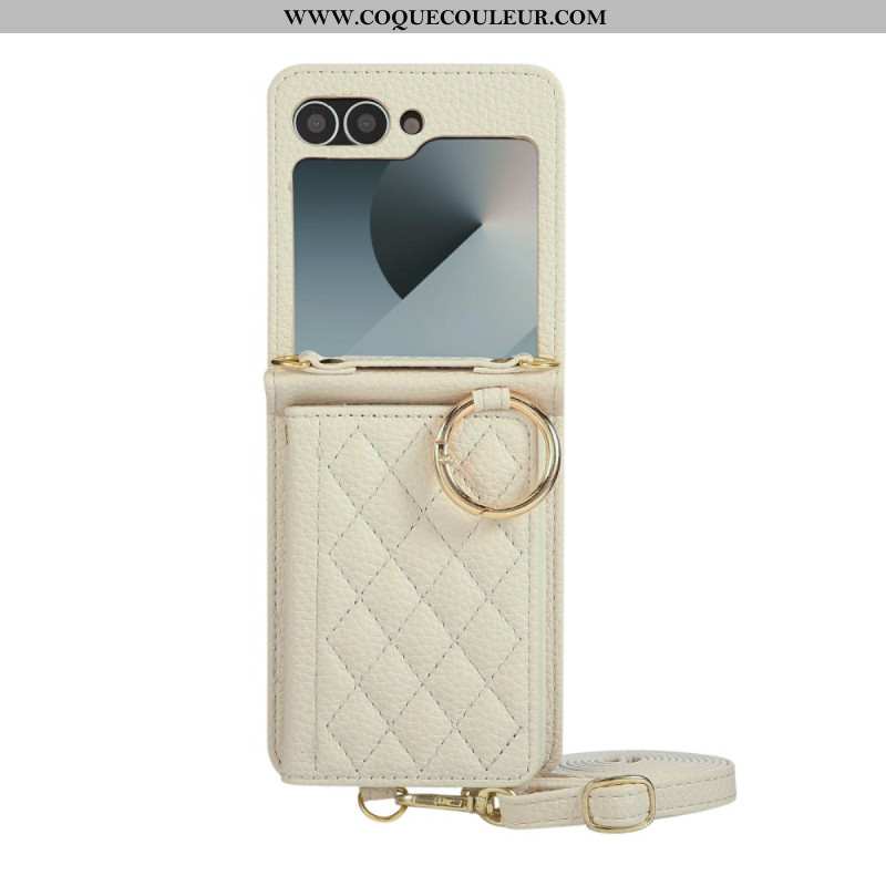Coque Samsung Galaxy Z Flip 7 FE / Z Flip 6 Matelassée avec Bandoulière