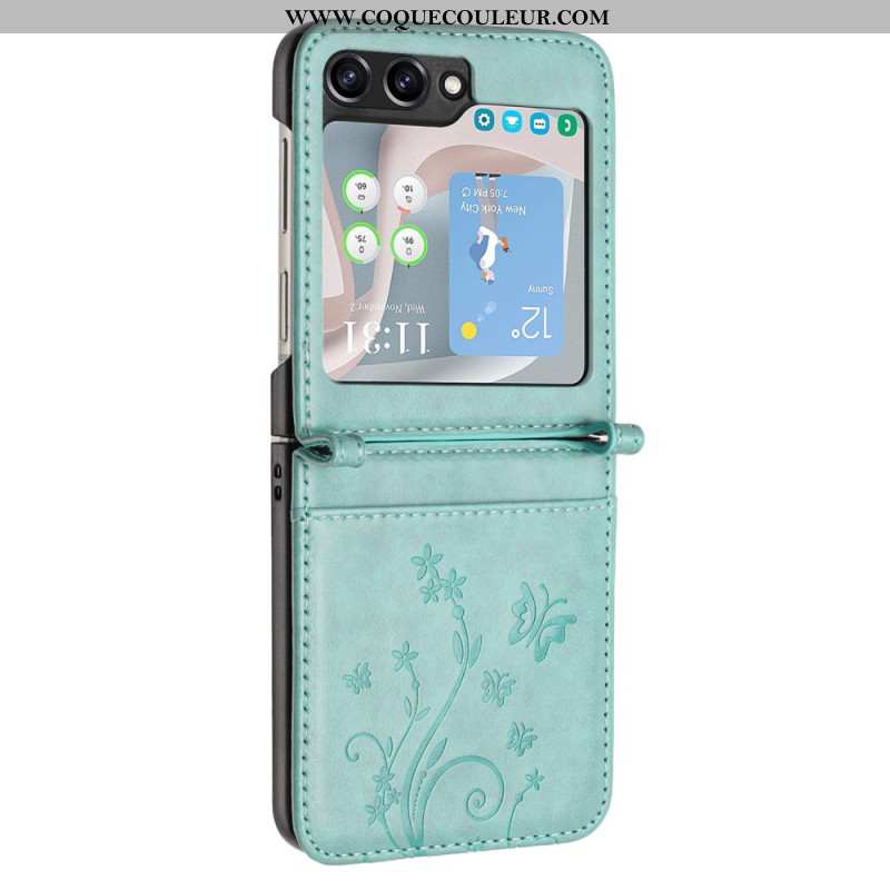 Coque Samsung Galaxy Z Flip 7 FE / Z Flip 6 Papillons et Fleurs