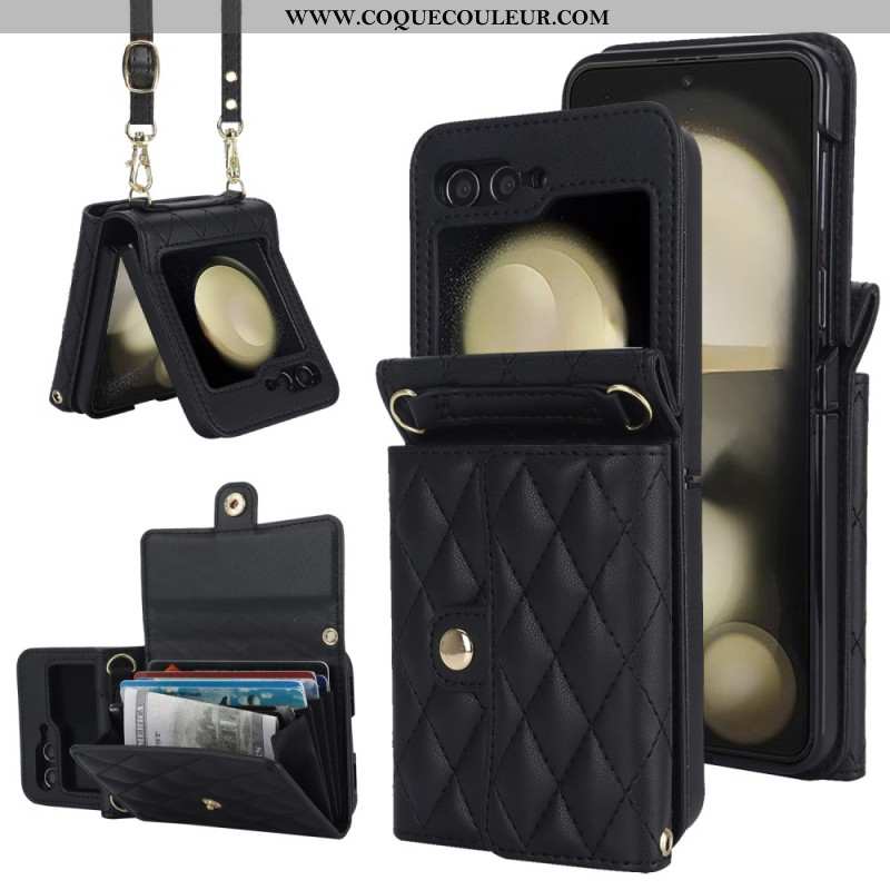 Coque Samsung Galaxy Z Flip 7 FE / Z Flip 6 Portefeuille à Bandoulière
