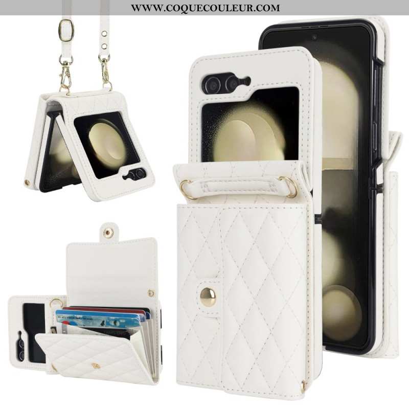 Coque Samsung Galaxy Z Flip 7 FE / Z Flip 6 Portefeuille à Bandoulière
