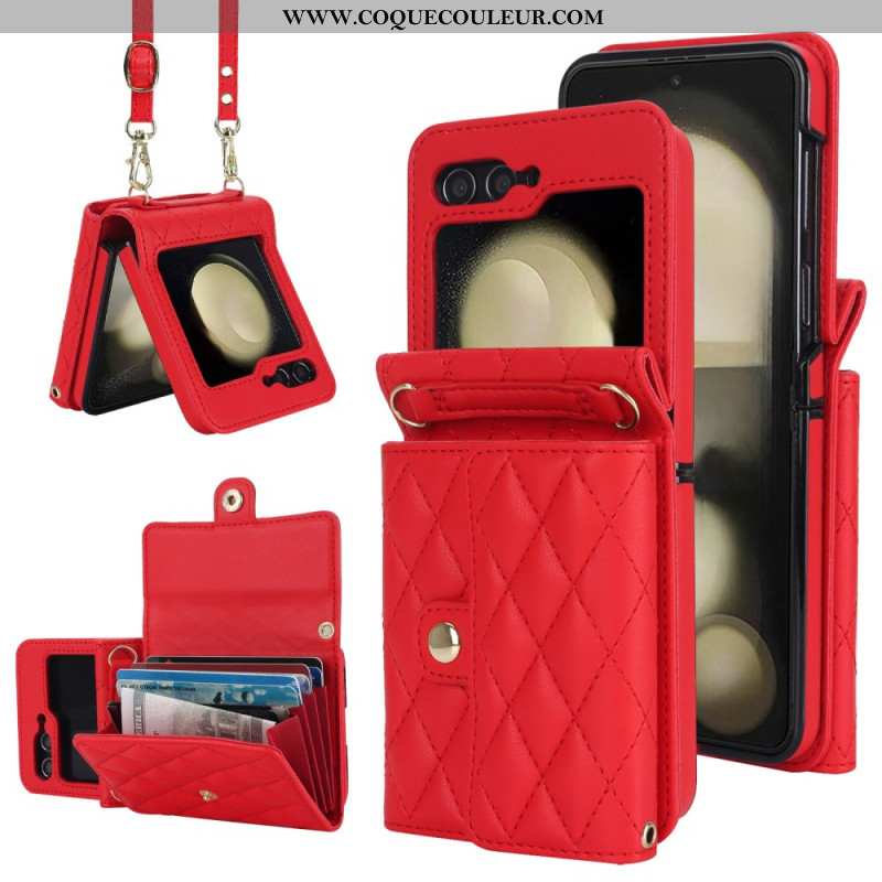 Coque Samsung Galaxy Z Flip 7 FE / Z Flip 6 Portefeuille à Bandoulière