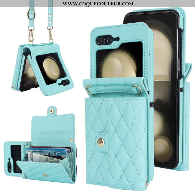 Coque Samsung Galaxy Z Flip 7 FE / Z Flip 6 Portefeuille à Bandoulière