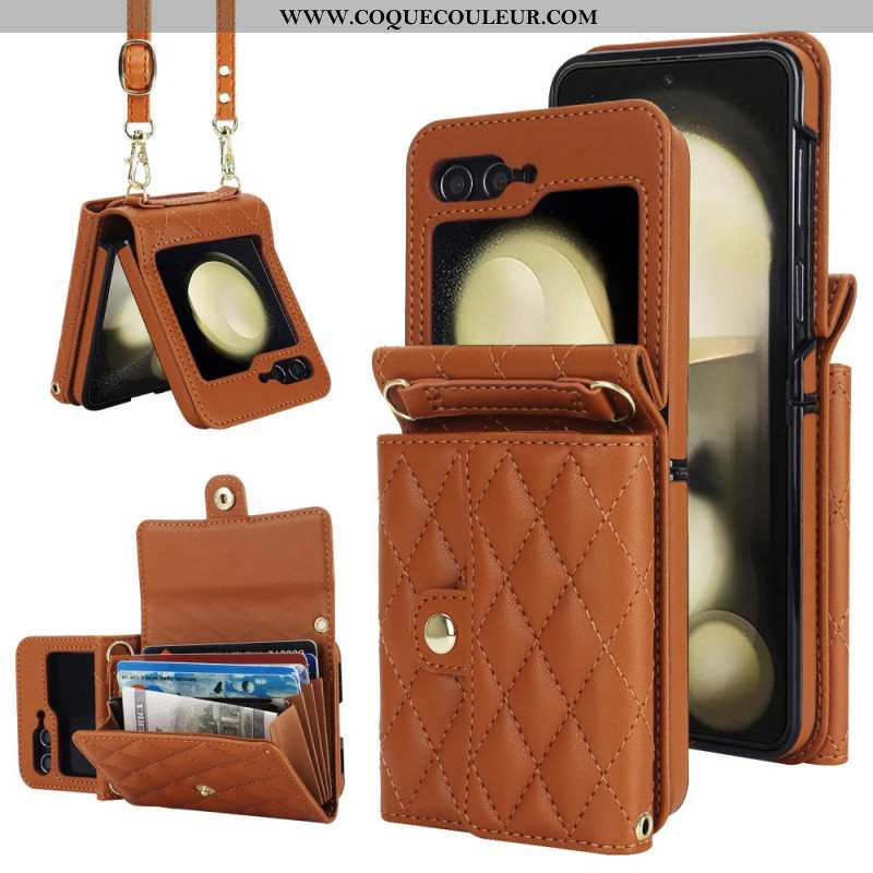 Coque Samsung Galaxy Z Flip 7 FE / Z Flip 6 Portefeuille à Bandoulière