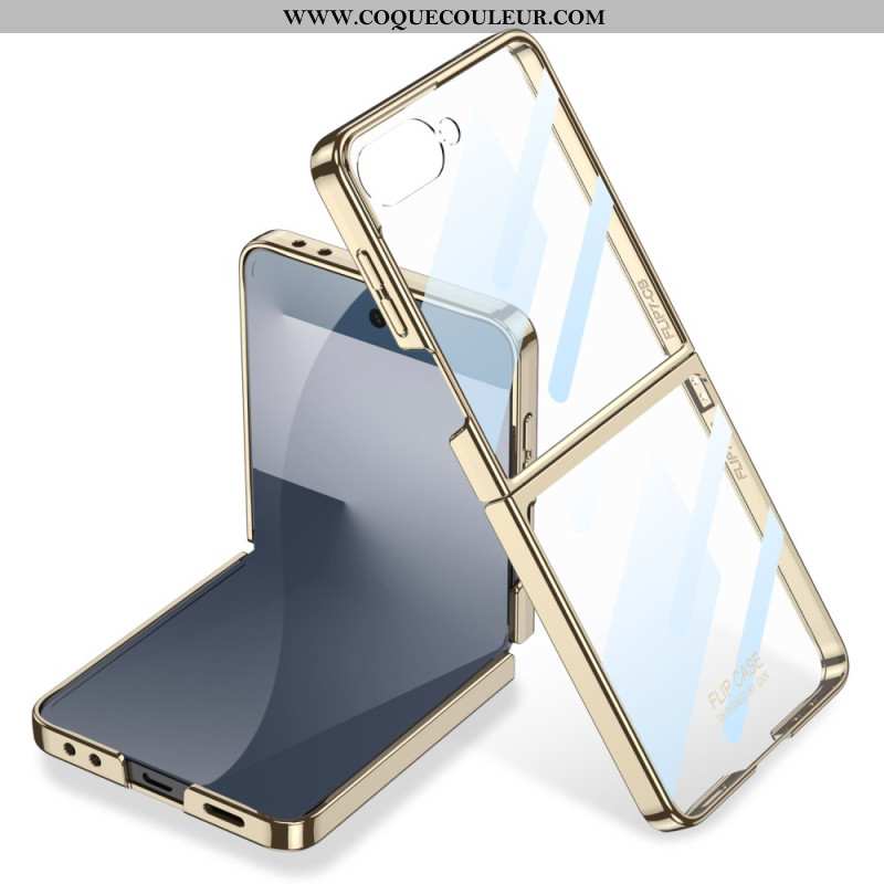 Coque Samsung Galaxy Z Flip 7 Protection Écran et Rebords Effet Métal