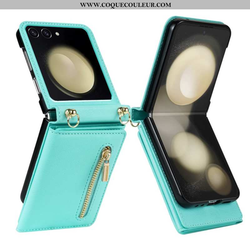 Étui Samsung Galaxy Z Flip 7 Portefeuille RFID et Bandoulière