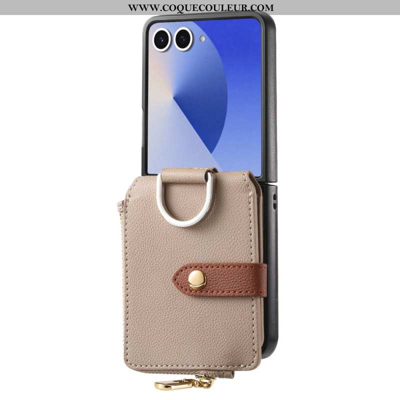 Coque Samsung Galaxy Z Flip 7 Porte-Monnaie et Anneau