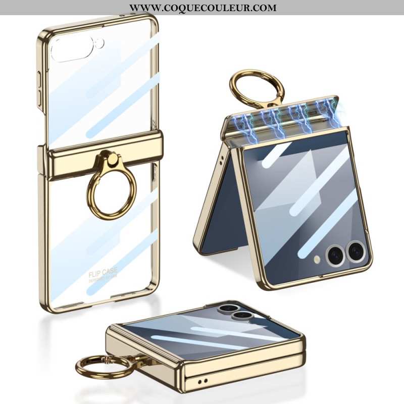 Coque Samsung Galaxy Z Flip 7 Transparente avecSupport et Protection Magnétique GKK