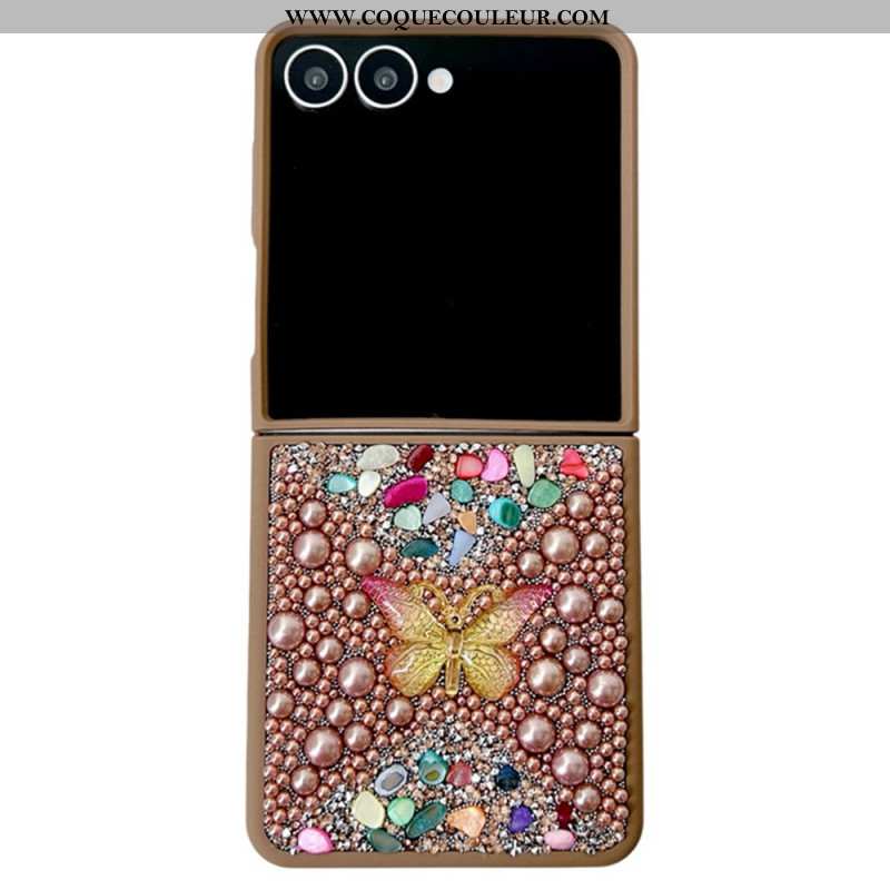 Coque Samsung Galaxy Z Flip 7 Décoration Papillon Strass