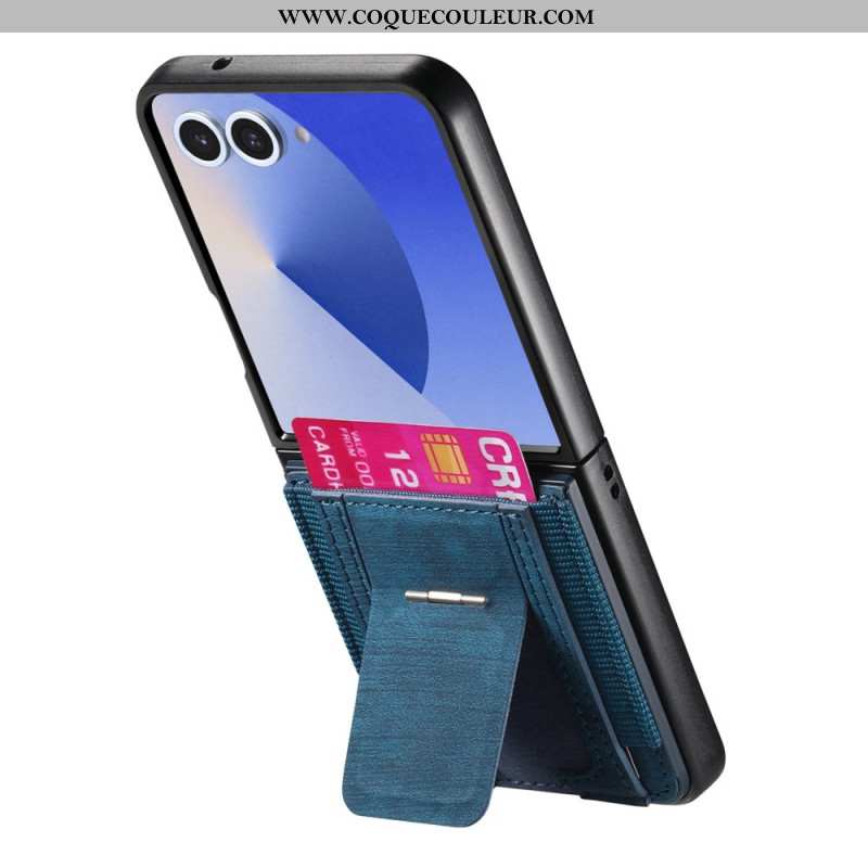 Coque Samsung Galaxy Z Flip 7 Support et Porte-cartes Rétro