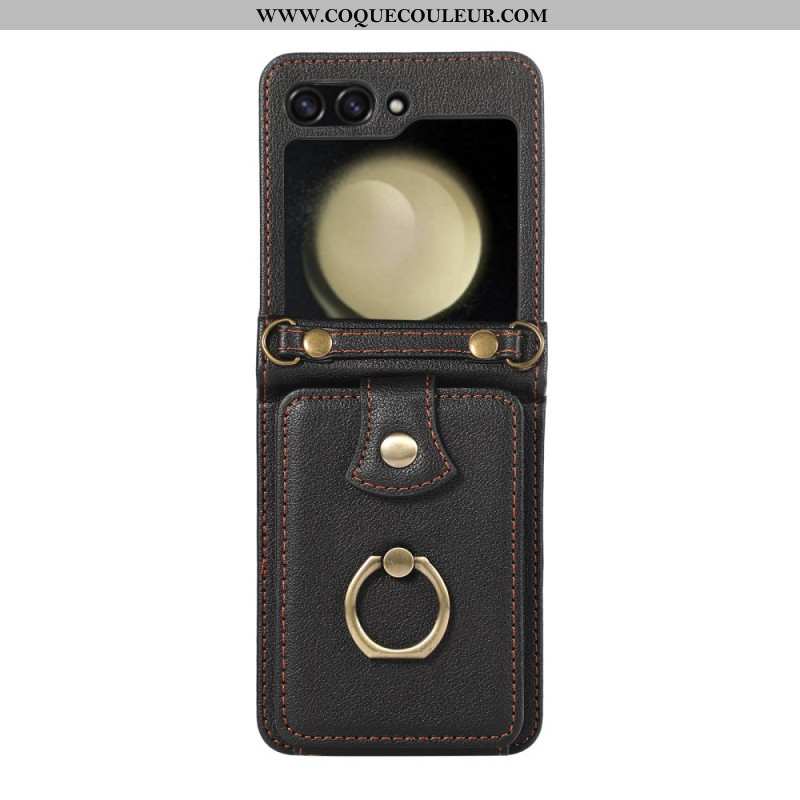 Coque Samsung Galaxy Z Flip 7 Porte-Cartes et Bandoulière